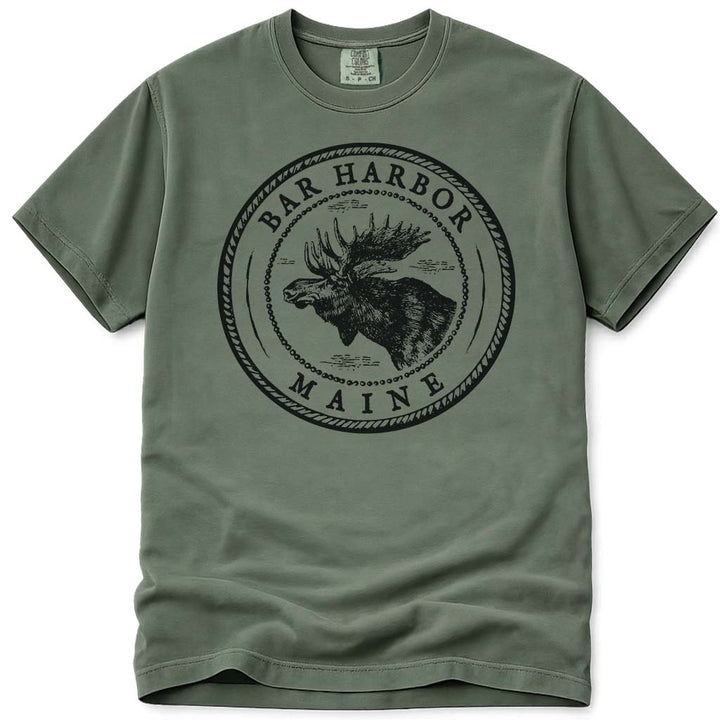 Vintage Bar Harbor Moose T Shirt - Moss