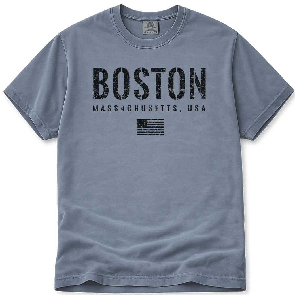 Vintage Boston MA T Shirt - Blue Jean