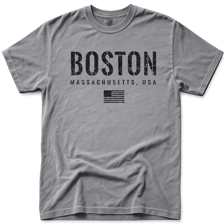 Vintage Boston MA T Shirt - Grey