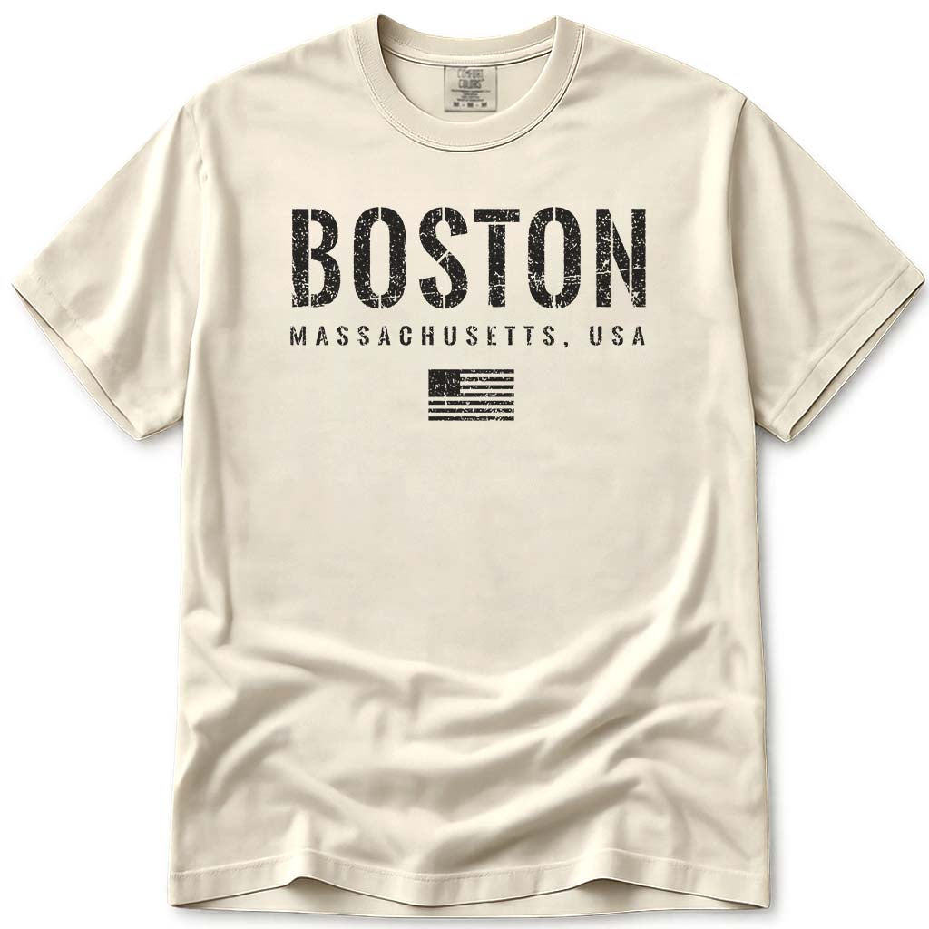 Vintage Boston MA T Shirt - Ivory