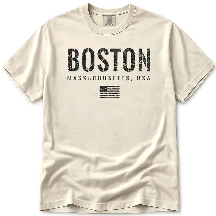 Vintage Boston MA T Shirt - Ivory