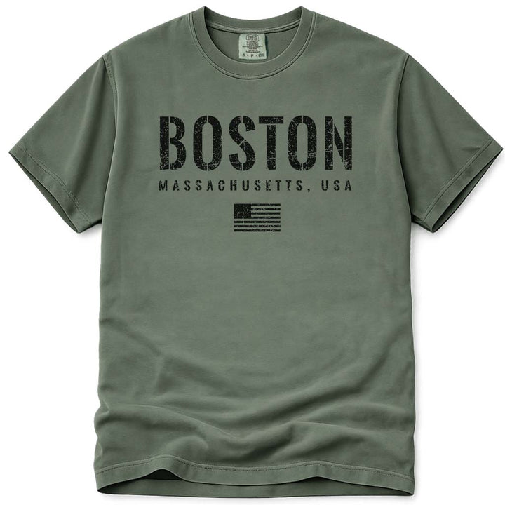 Vintage Boston MA T Shirt - Moss