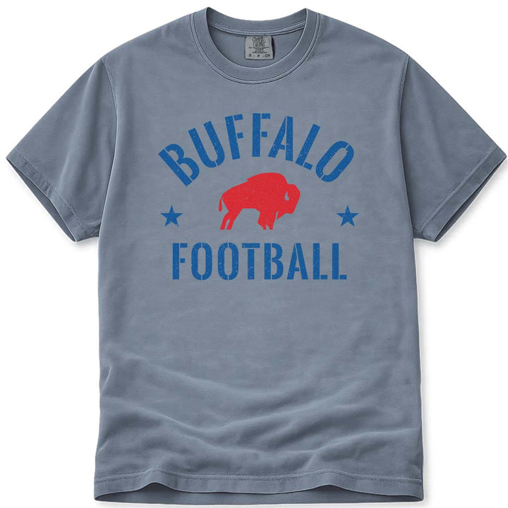 Vintage Buffalo Football T Shirt Retro Buffalo NY Football Tee - Blue Jean