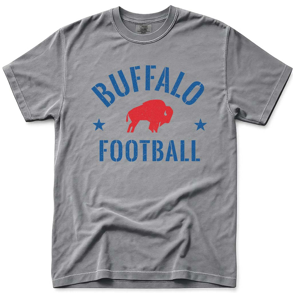 Vintage Buffalo Football T Shirt Retro Buffalo NY Football Tee - Grey