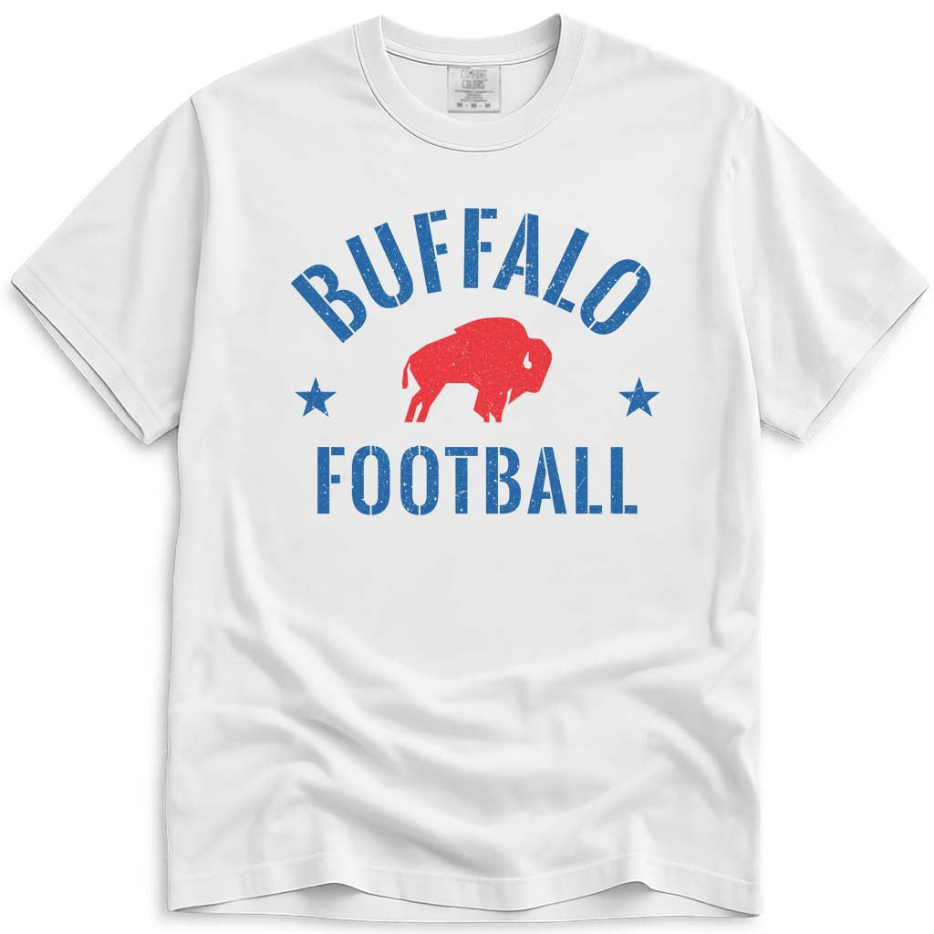 Vintage Buffalo Football T Shirt Retro Buffalo NY Football Tee - White