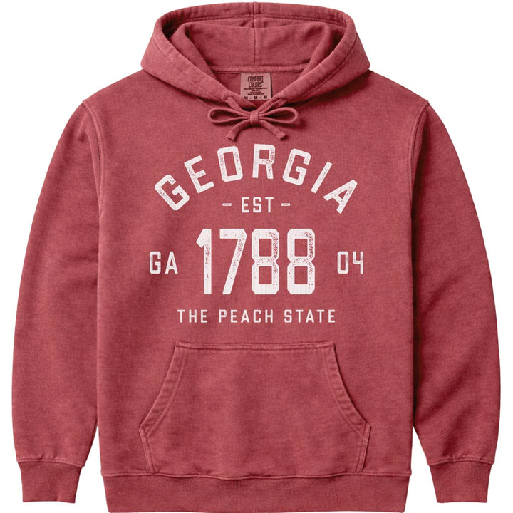 Vintage Georgia 1788 Hoodie Sweatshirt - Crimson