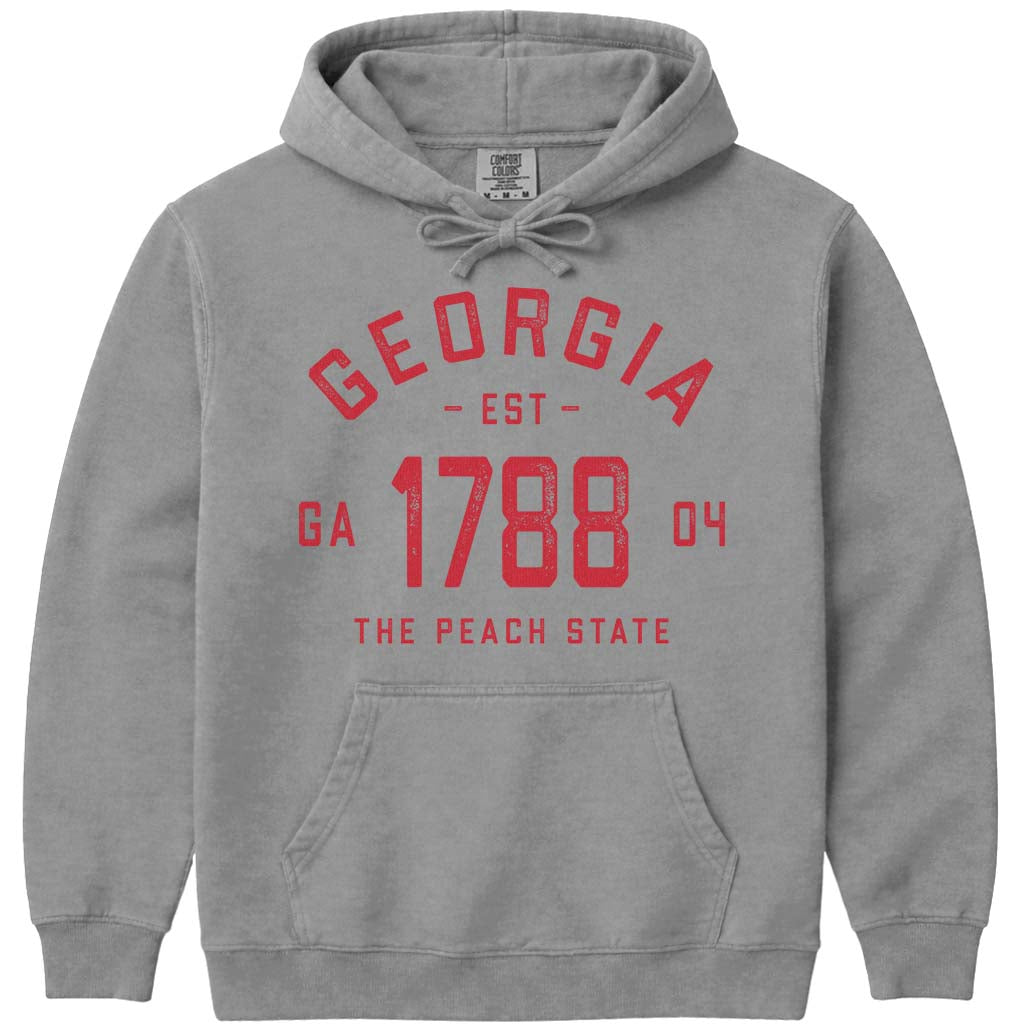 Vintage Georgia 1788 Hoodie Sweatshirt - Grey