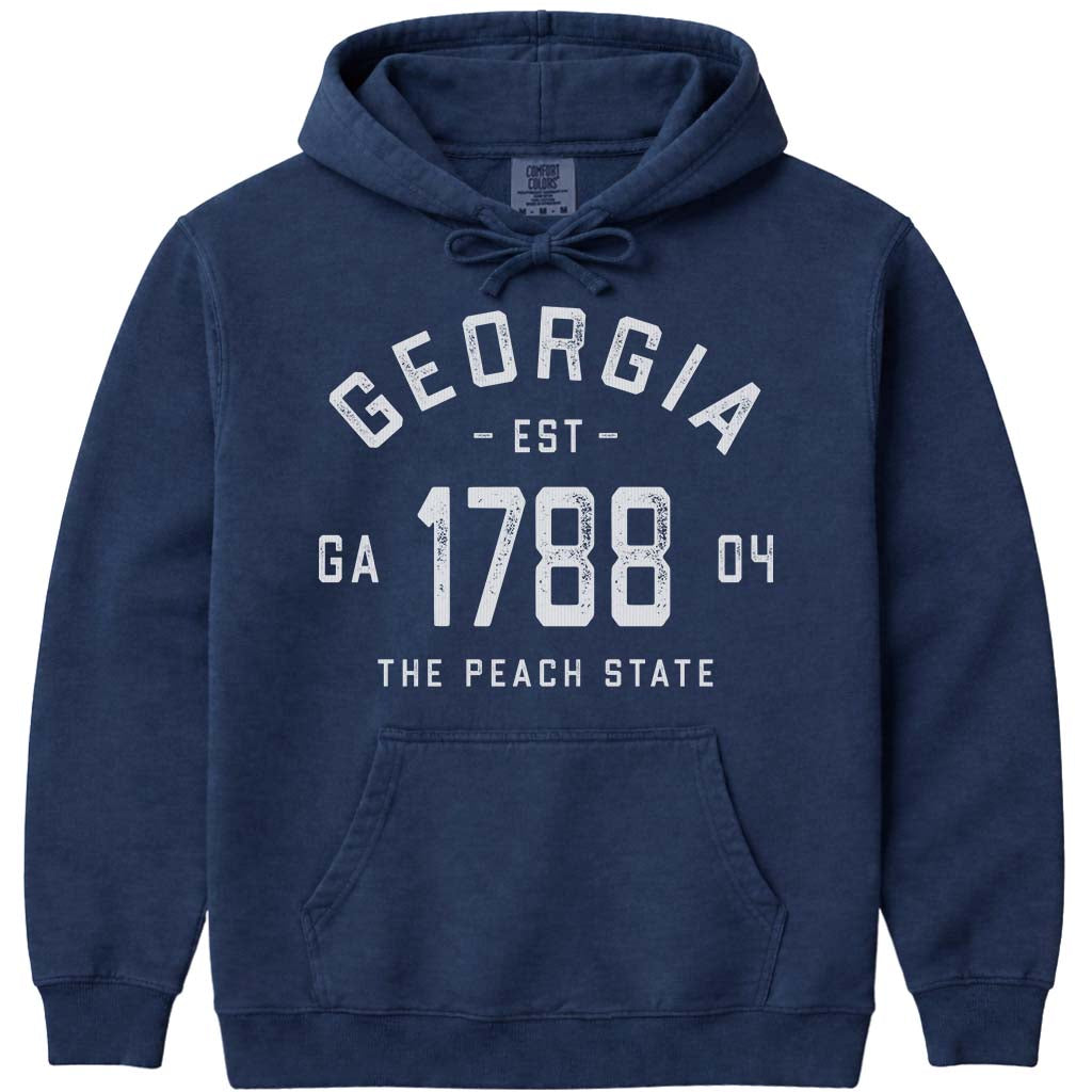 Vintage Georgia 1788 Hoodie Sweatshirt - Navy