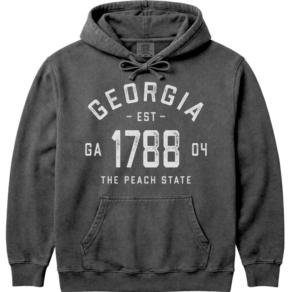 Vintage Georgia 1788 Hoodie Sweatshirt - Pepper