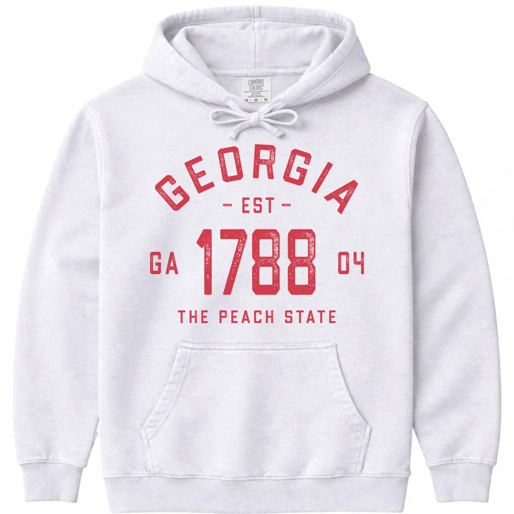 Vintage Georgia 1788 Hoodie Sweatshirt - White
