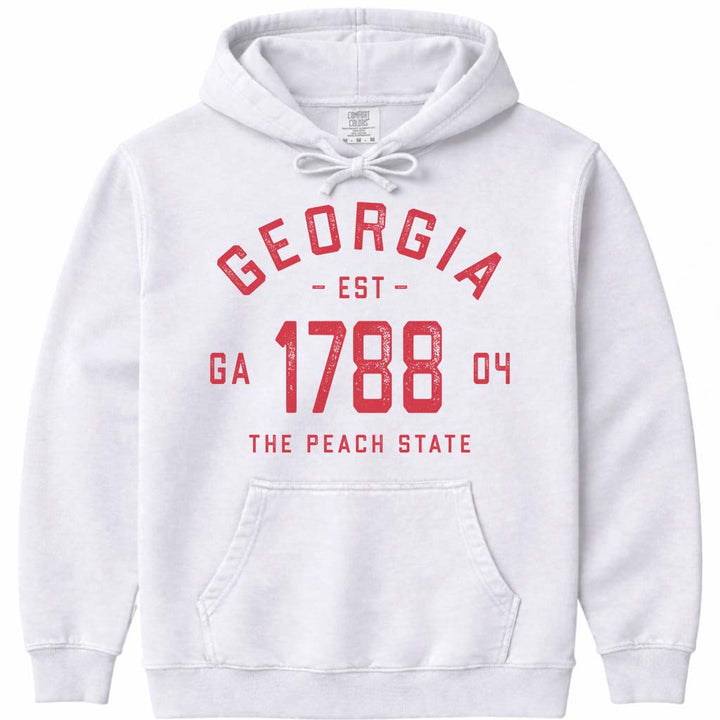 Vintage Georgia 1788 Hoodie Sweatshirt - White