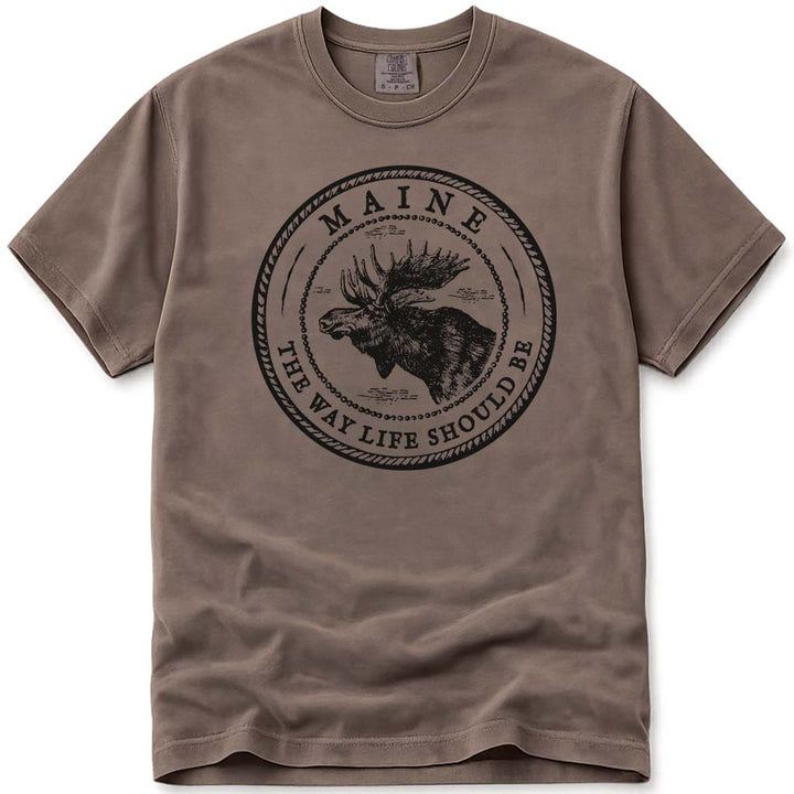 Vintage Maine Moose T Shirt - Espresso