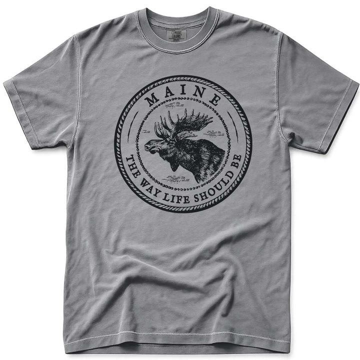 Vintage Maine Moose T Shirt - Grey