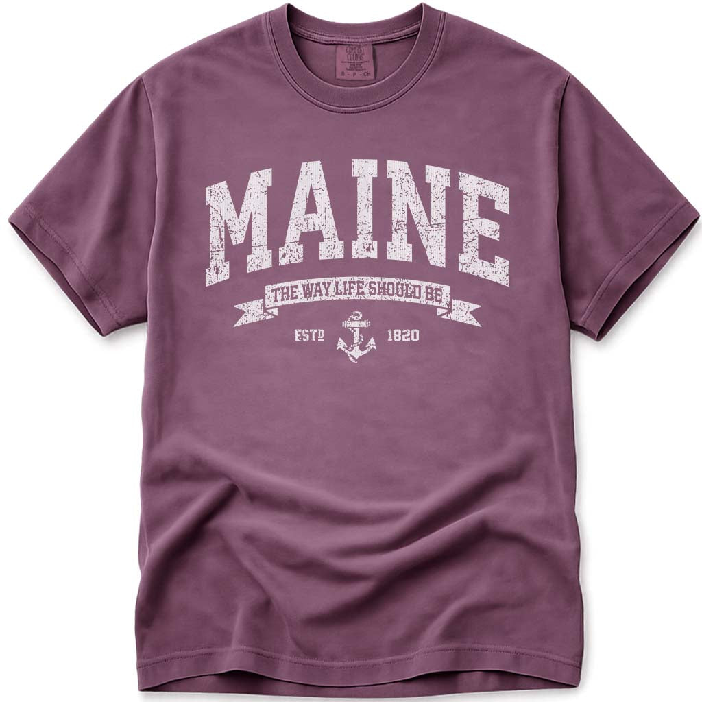 Vintage Maine T Shirt, The Way Life Should Be - Berry