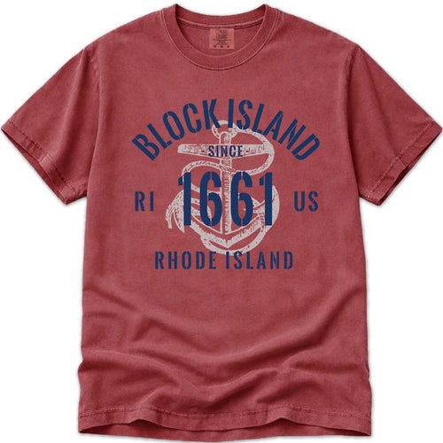 Vintage Nautical Anchor Block Island RI T Shirt