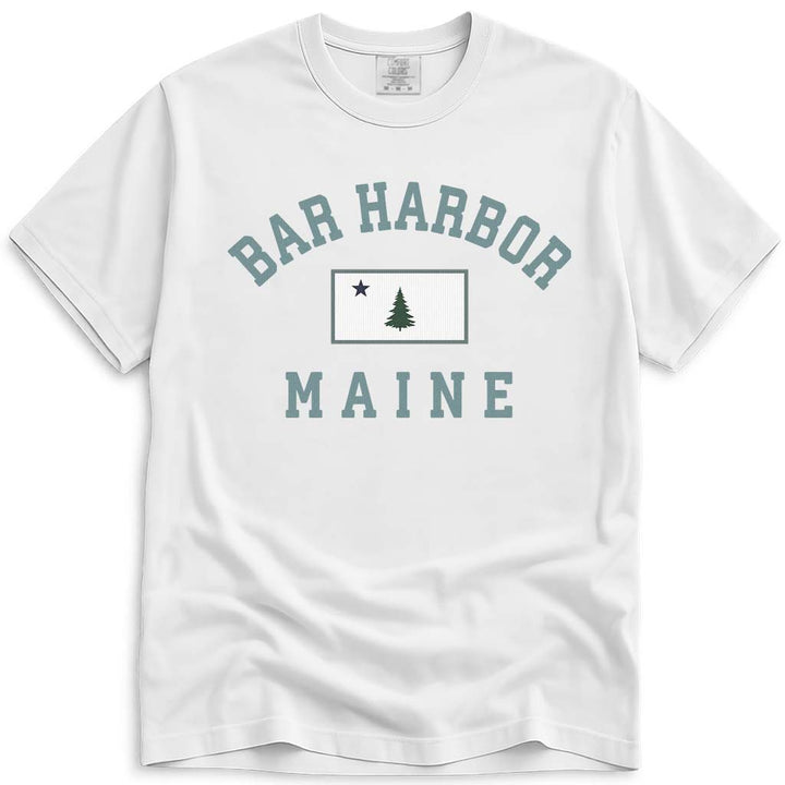 Vintage Original Maine Flag Bar Harbor T Shirt - White