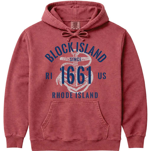 Vintage Nautical Block Island Hooded Sweatshirt