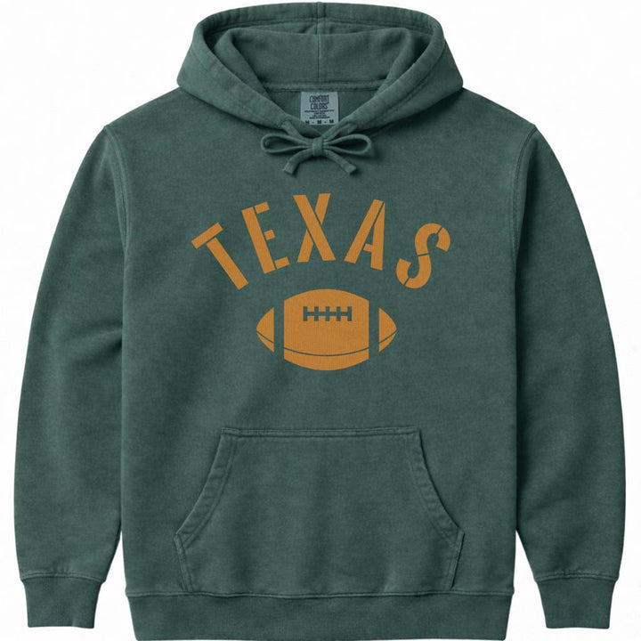 Vintage Texas Football Hoodie Sweatshirt - Blue Spruce