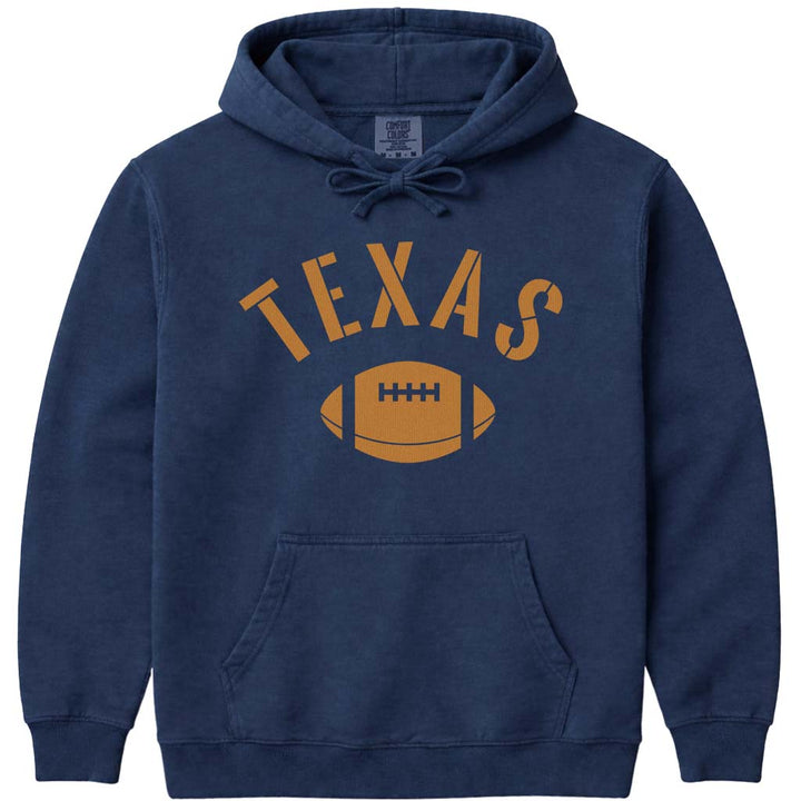 Vintage Texas Football Hoodie Sweatshirt - Navy