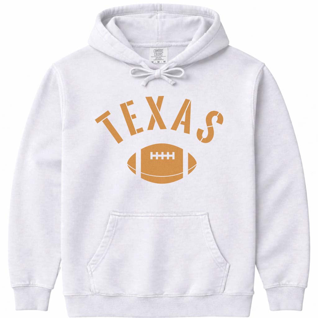 Vintage Texas Football Hoodie Sweatshirt - White