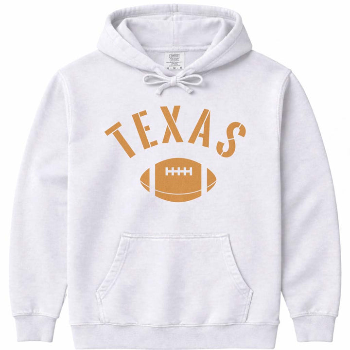 Vintage Texas Football Hoodie Sweatshirt - White