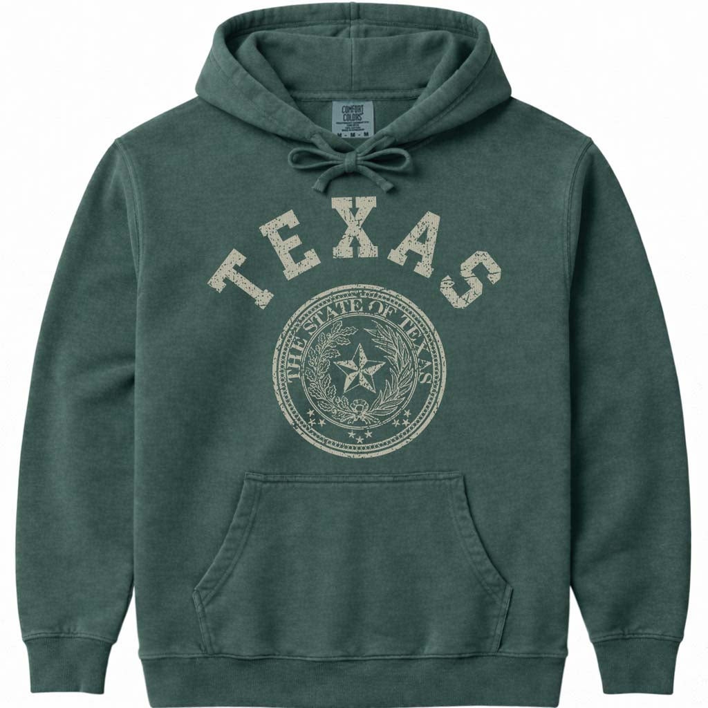 Vintage Texas Hoodie Sweatshirt - Blue Spruce