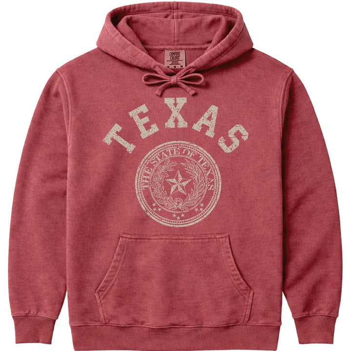 Vintage Texas Hoodie Sweatshirt - Crimson