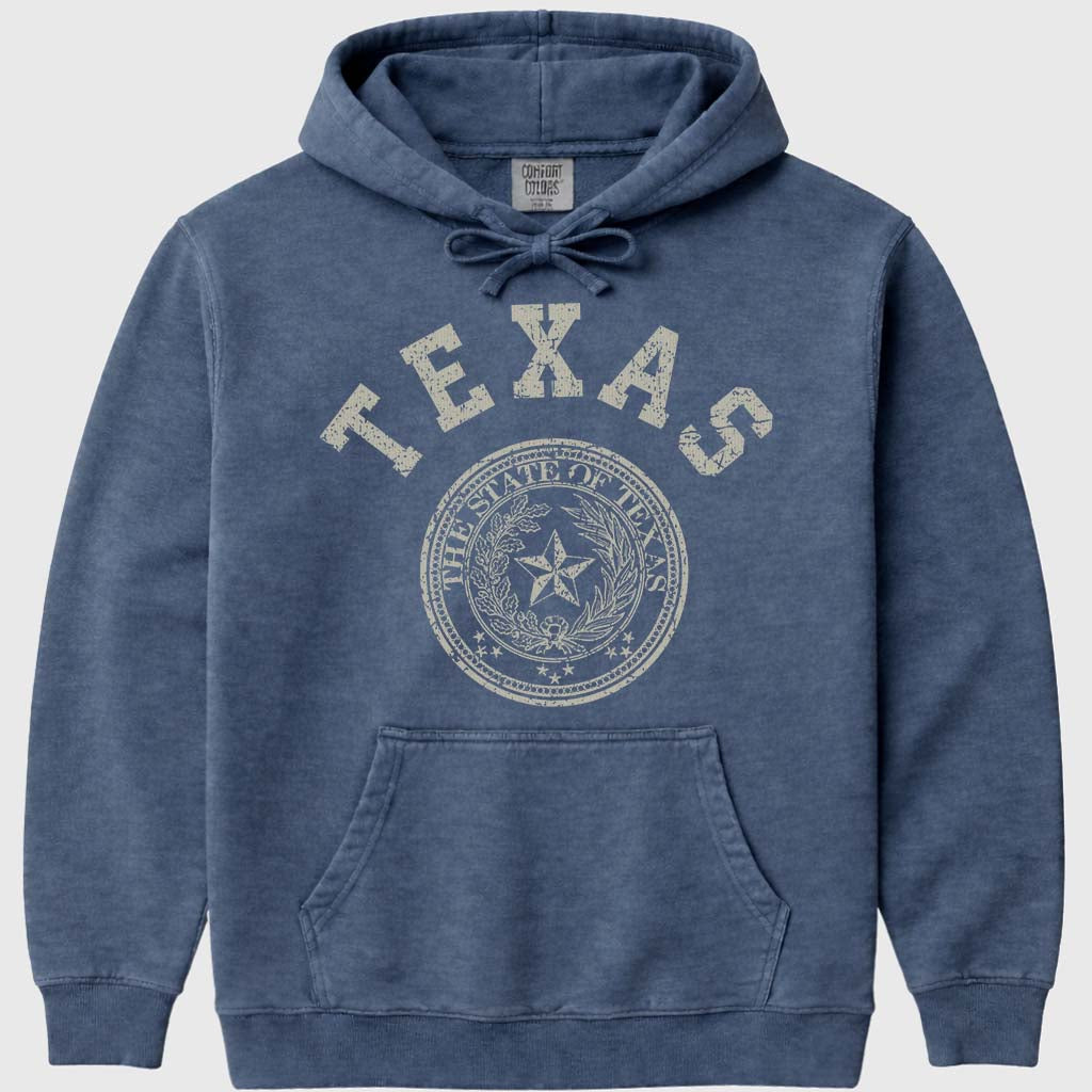 Vintage Texas Hoodie Sweatshirt - Denim