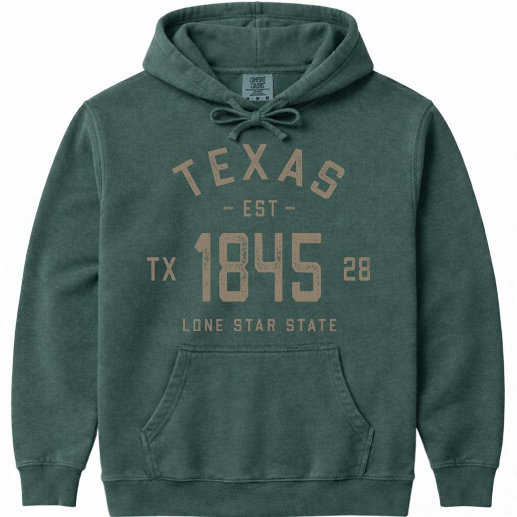 Vintage Texas Hoodie Sweatshirt - Blue Spruce