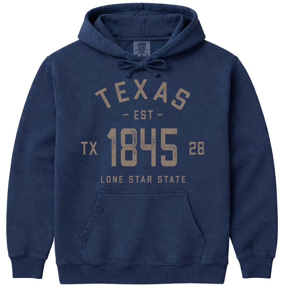 Vintage Texas Hoodie Sweatshirt - Navy