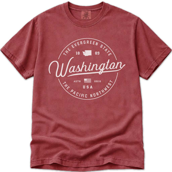 State of Washington T Shirt - Crimson