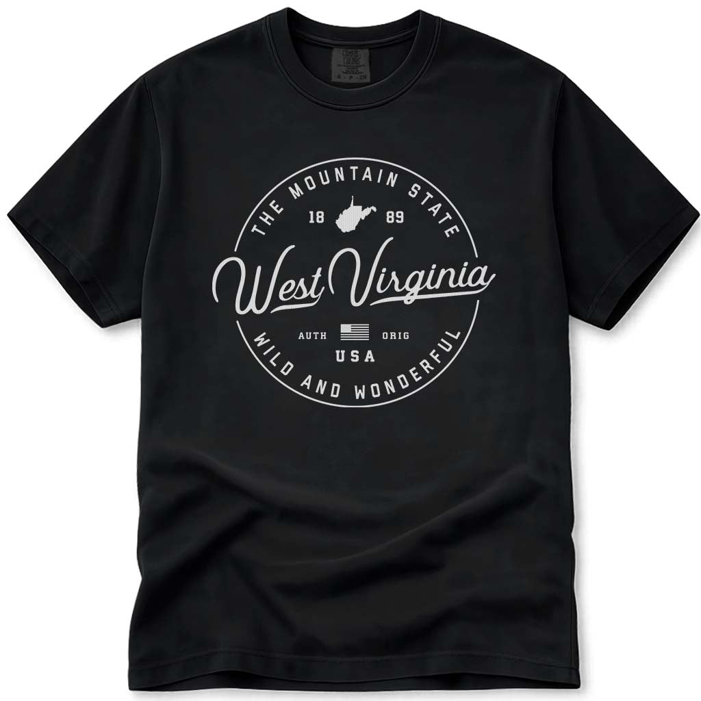 State of West Virginia T Shirt - Black