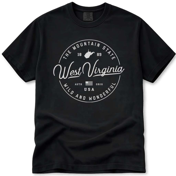 State of West Virginia T Shirt - Black
