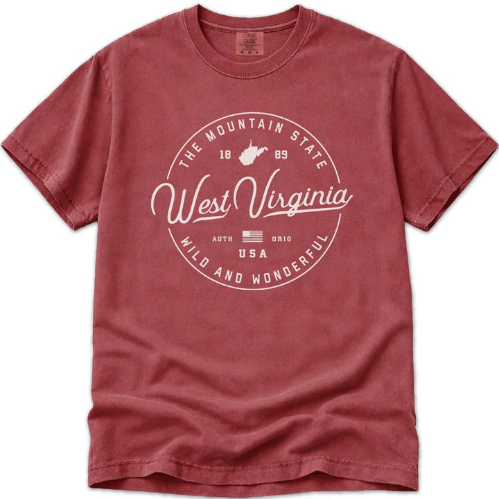 State of West Virginia T Shirt - Crimson