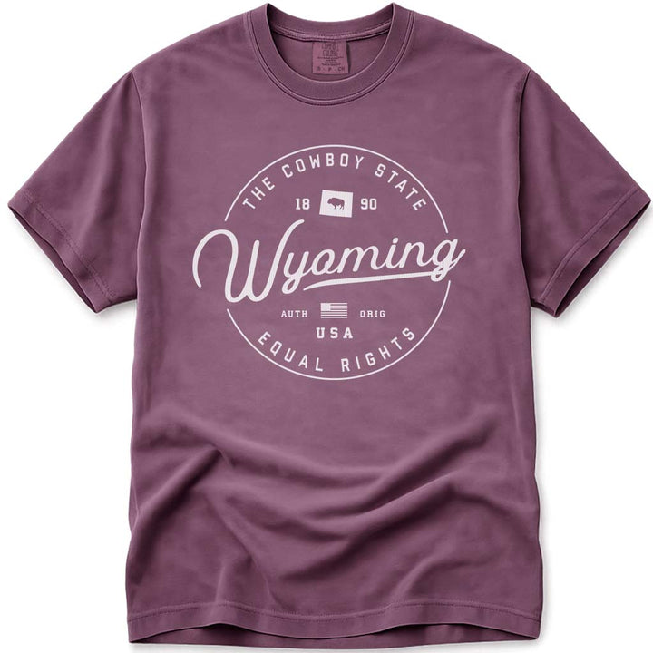 State of Wyoming T Shirt - Berry