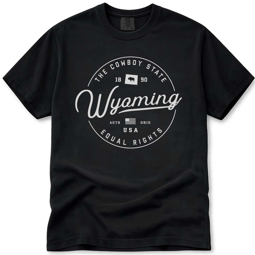 State of Wyoming T Shirt - Black