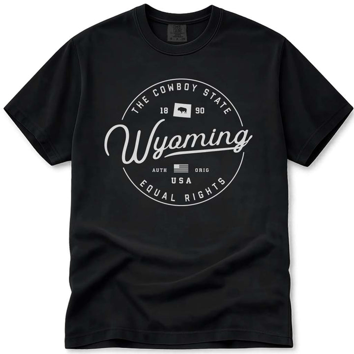 State of Wyoming T Shirt - Black