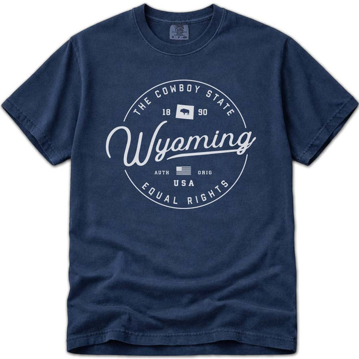 State of Wyoming T Shirt - Navy