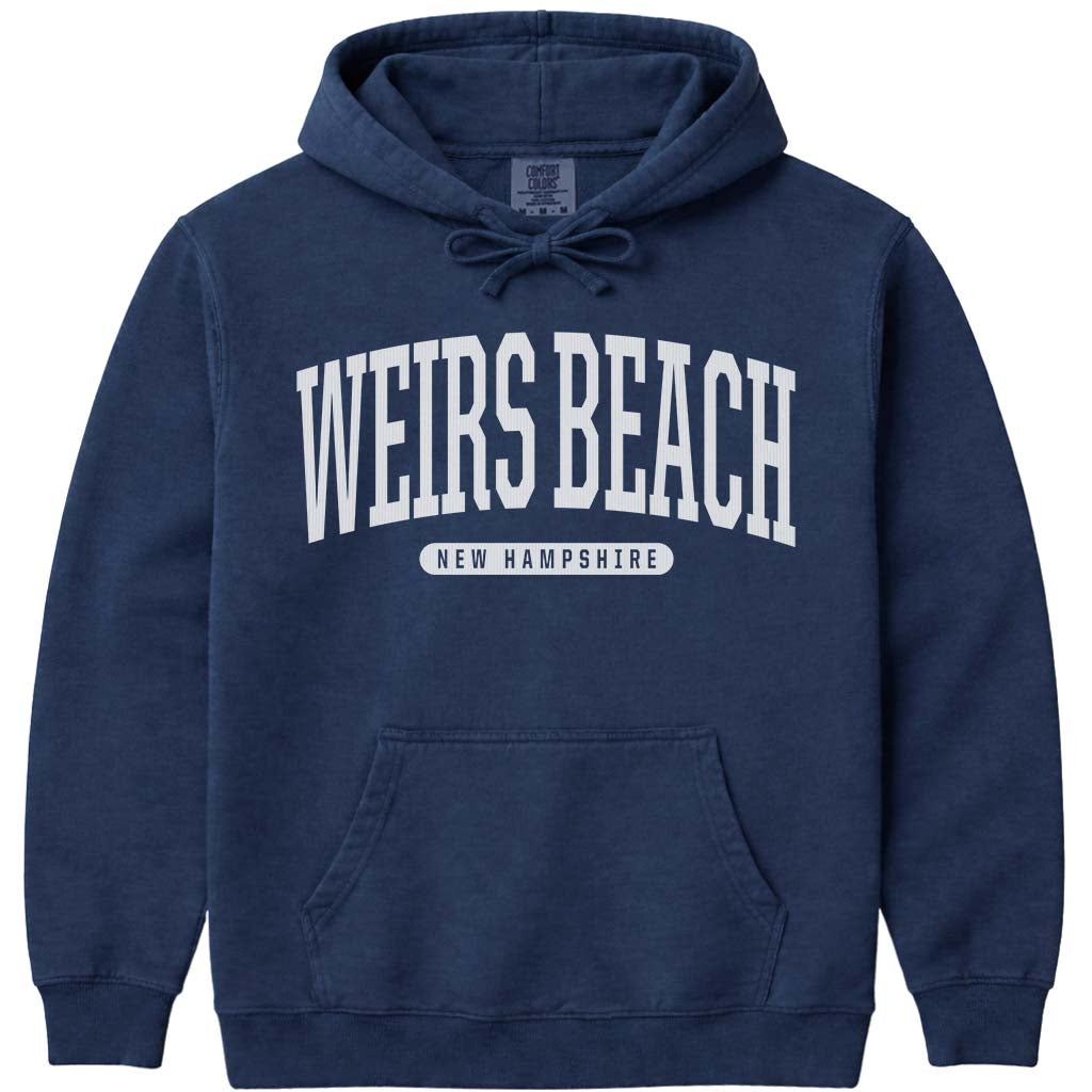 Weirs Beach NH Hooded Sweatshirt - Navy