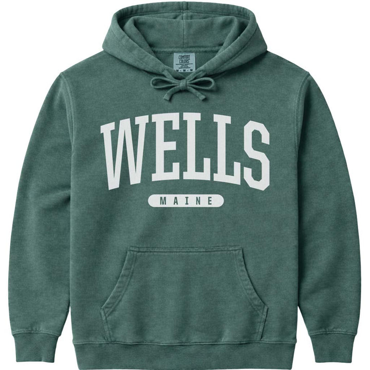 Old School Wells Maine Hoodie - Blue Spruce