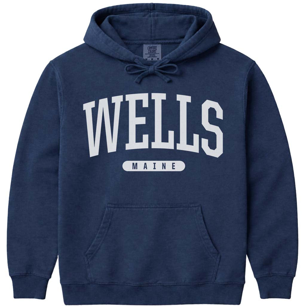 Old School Wells Maine Hoodie - Navy