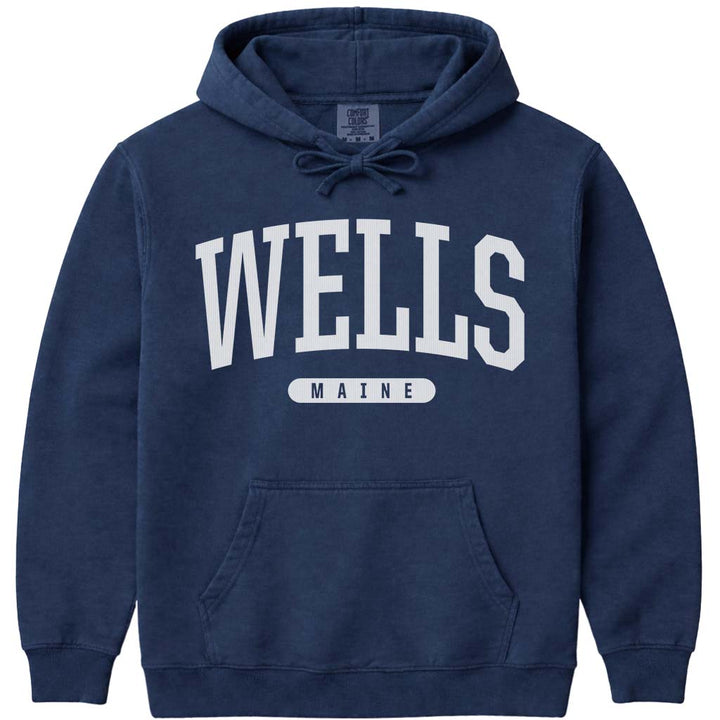 Old School Wells Maine Hoodie - Navy