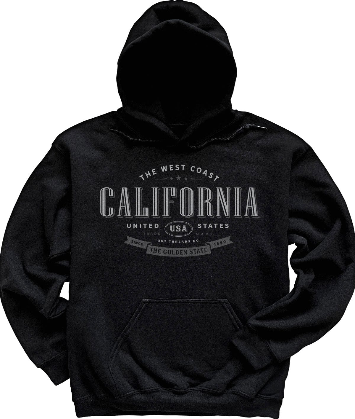 Black West Coast California Souvenir Hoodie Sweatshirt