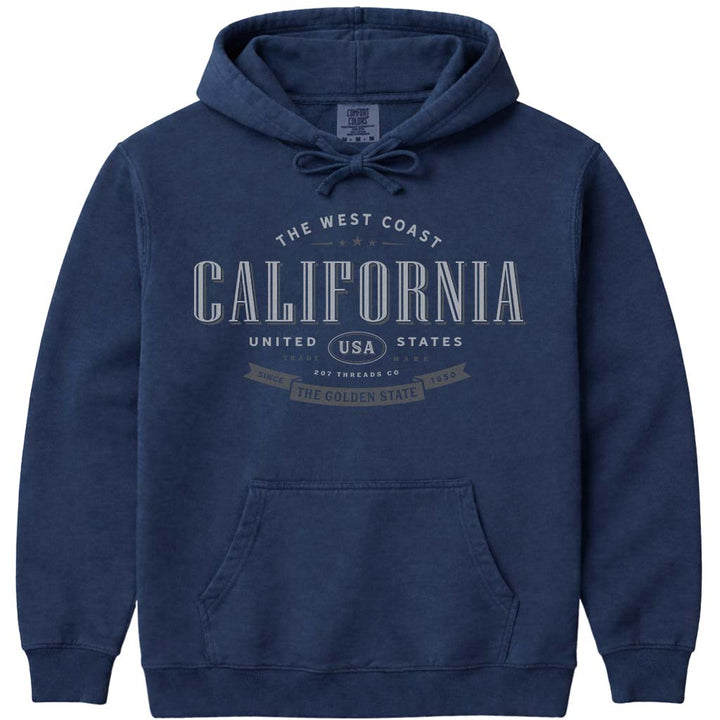 West Coast California Souvenir Hoodie Sweatshirt - Navy