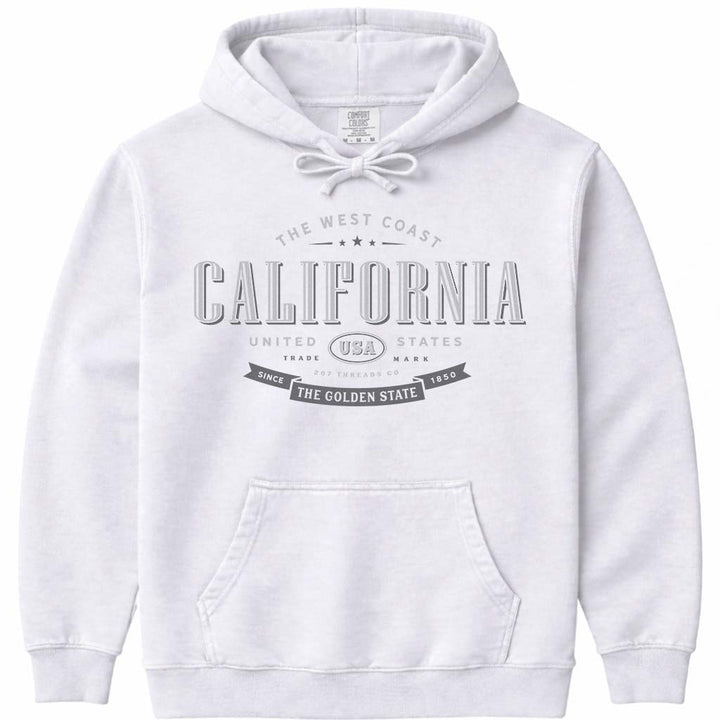 West Coast California Souvenir Hoodie Sweatshirt - White