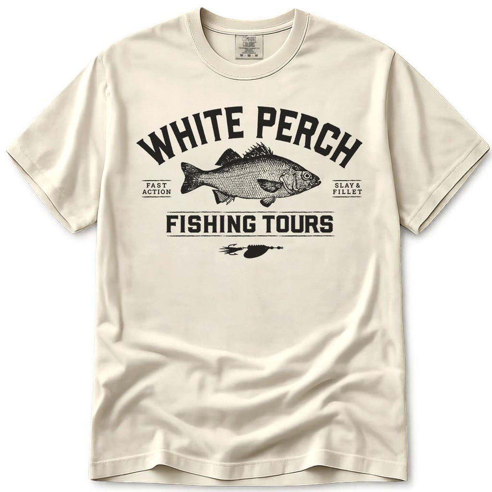 Central Maine White Perch Fishing Tours T Shirt - Ivory