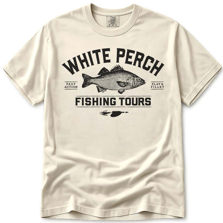 Central Maine White Perch Fishing Tours T Shirt - Ivory