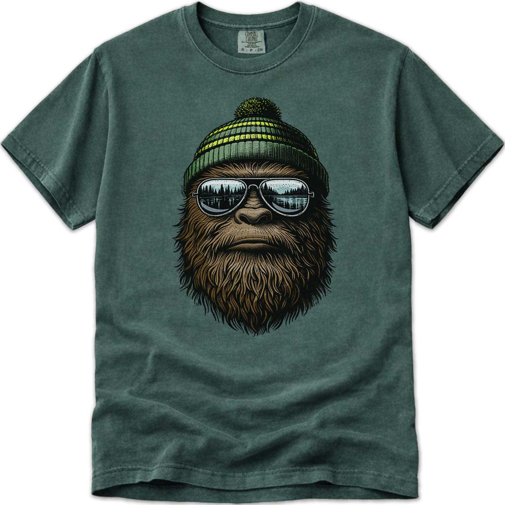 Winter Beanie Bigfoot T-Shirt - Blue Spruce