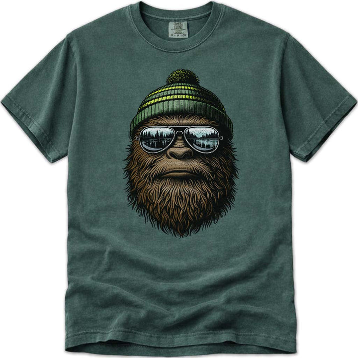 Winter Beanie Bigfoot T-Shirt - Blue Spruce