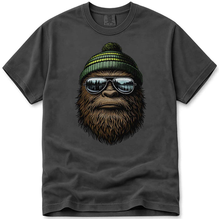 Winter Beanie Bigfoot T-Shirt - Pepper
